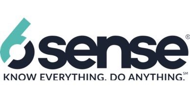 A black and white logo of sensas
